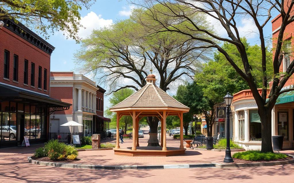 Gazebo on the historic town square in Huntley, Illinois